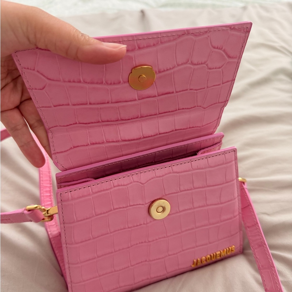 Jacquemus Pink Croc Mini Chiquito Top-Handle Bag - Picture 6 of 8